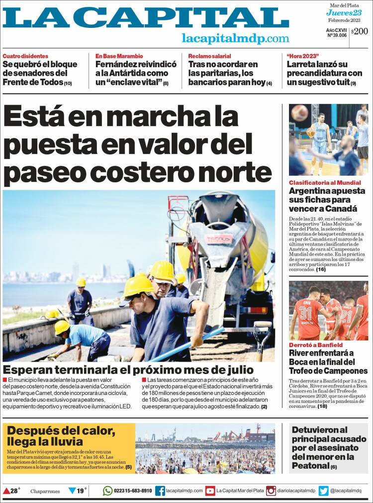 Portada de Diario La Capital - Mar del Plata (Argentina)