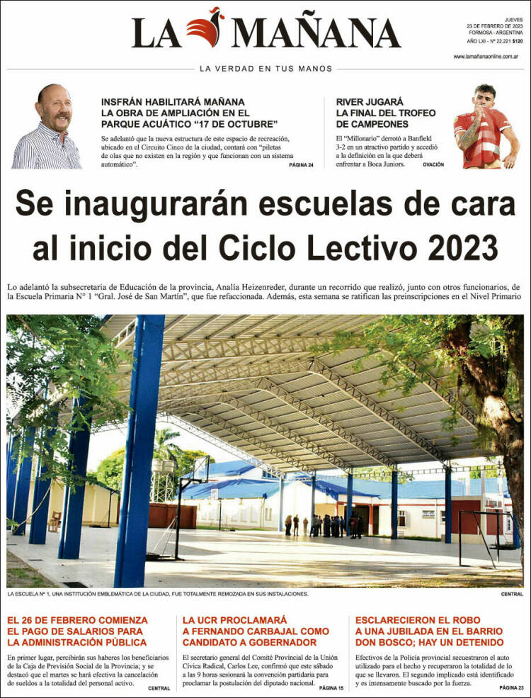 Portada de Diario La Mañana (Argentina)