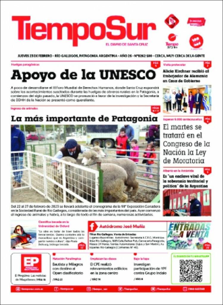 Portada de Tiempo Sur (Argentina)