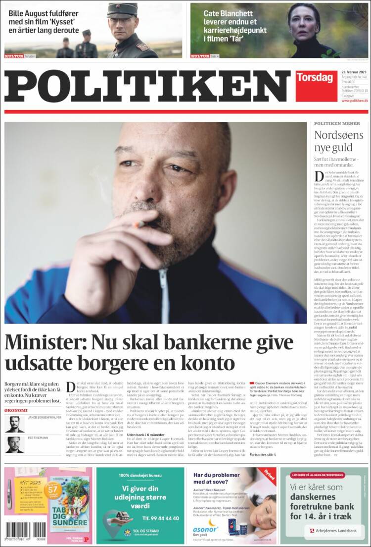 Portada de Politiken (Dinamarca)