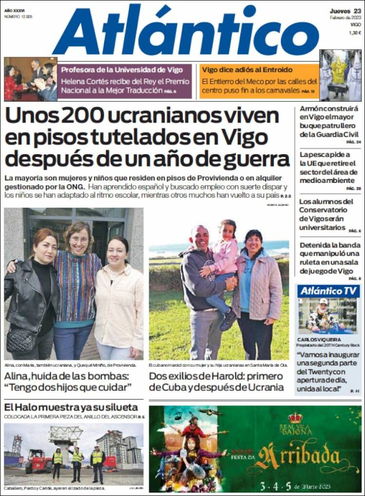 Portada de Atlántico Diario (Espagne)