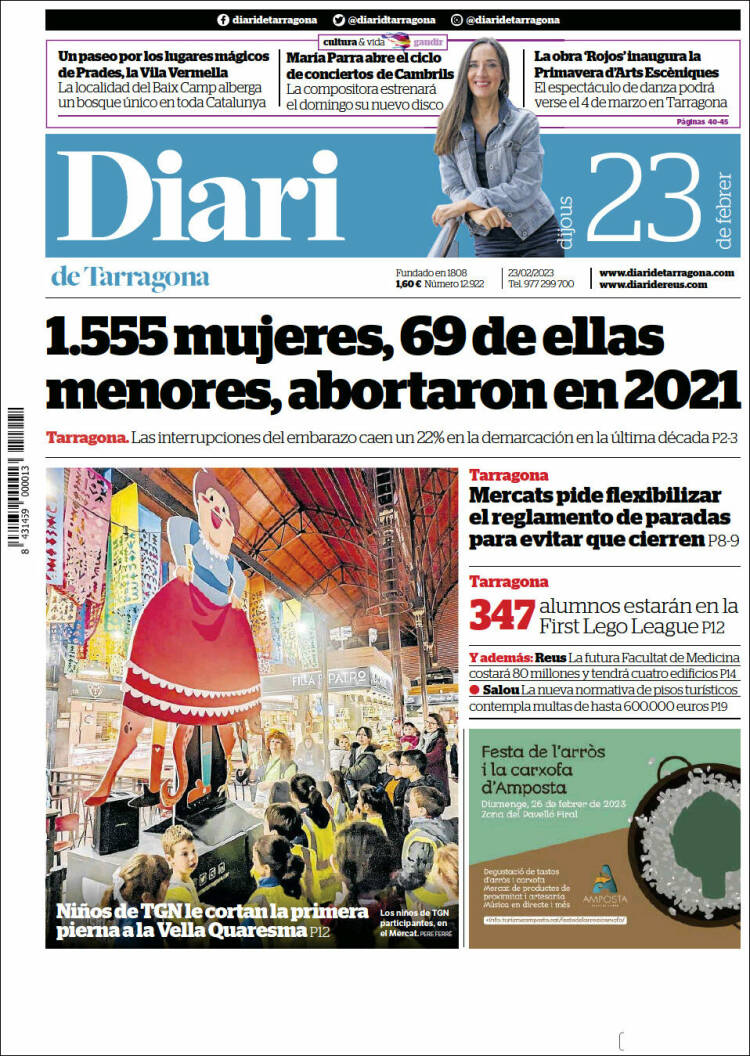 Portada de Diari de Tarragona (Spain)