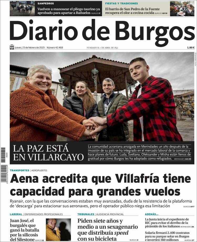 Portada de Diario de Burgos (Spain)