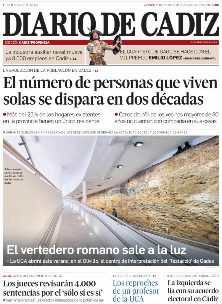 Portada de Diario de Cádiz (Spain)