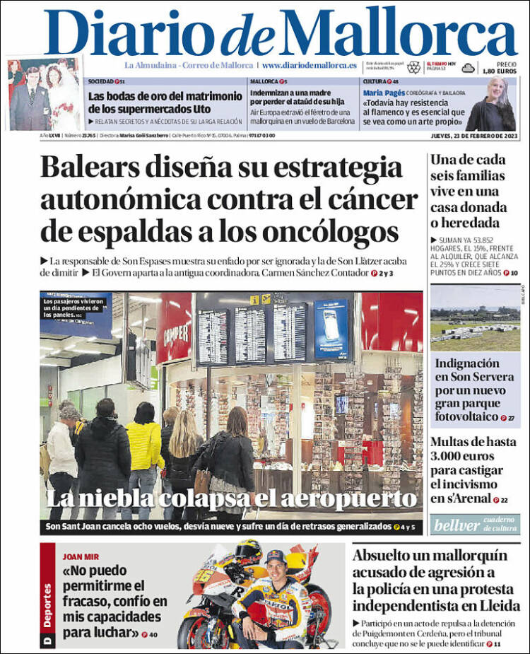 Portada de Diario de Mallorca (Spain)