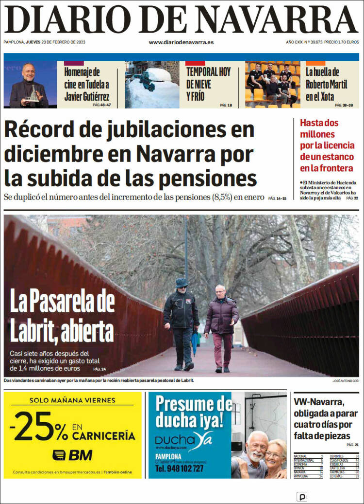 Portada de Diario de Navarra (Spain)