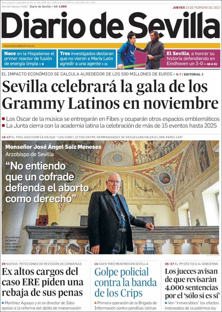 Portada de Diario de Sevilla (Spain)