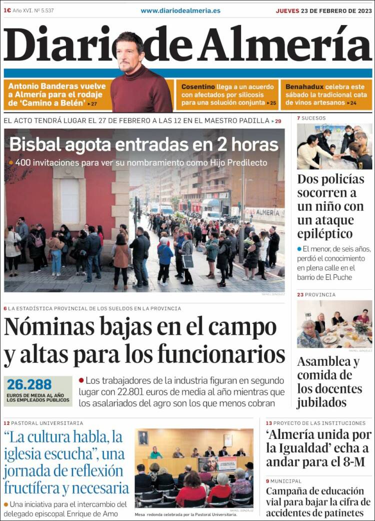 Portada de Diario de Almería (Spain)