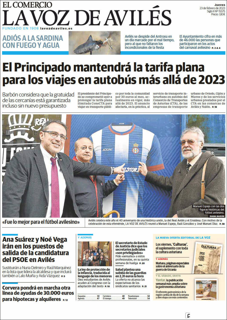 Portada de El Comercio - Avilés (Spain)