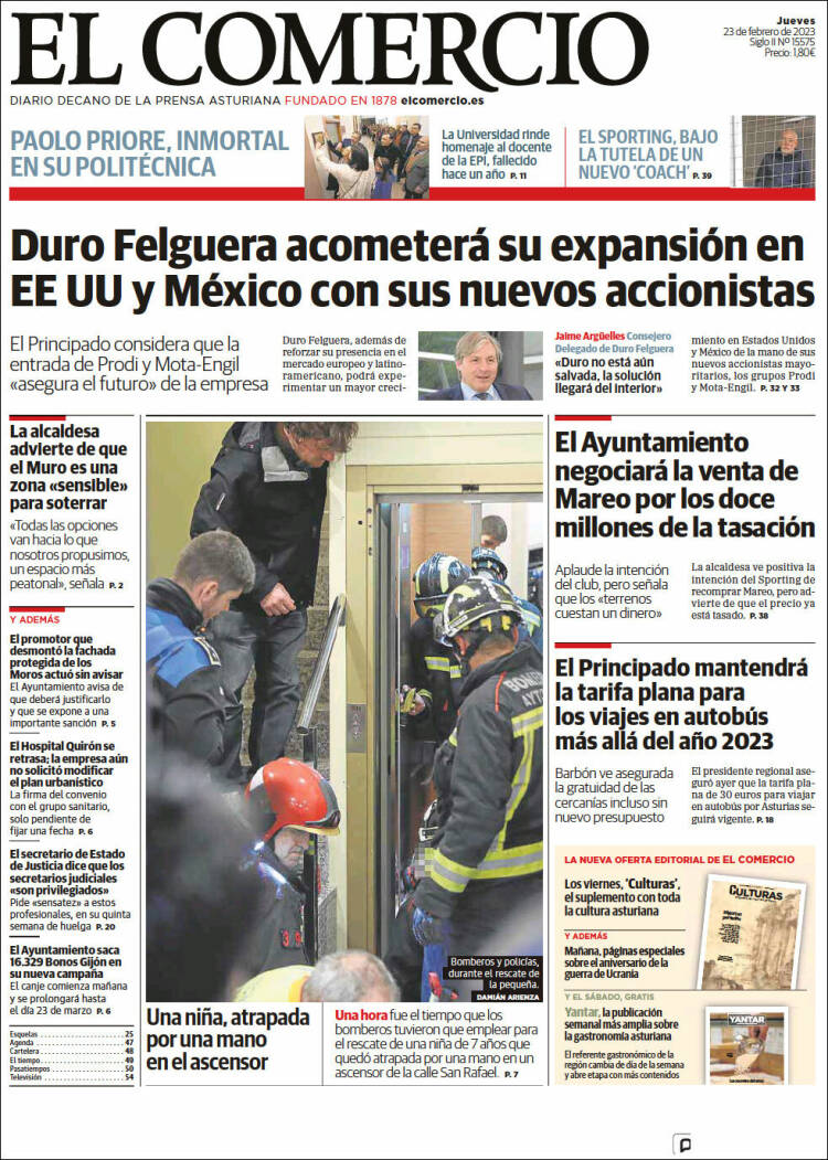 Portada de El Comercio - Gijón (Spain)