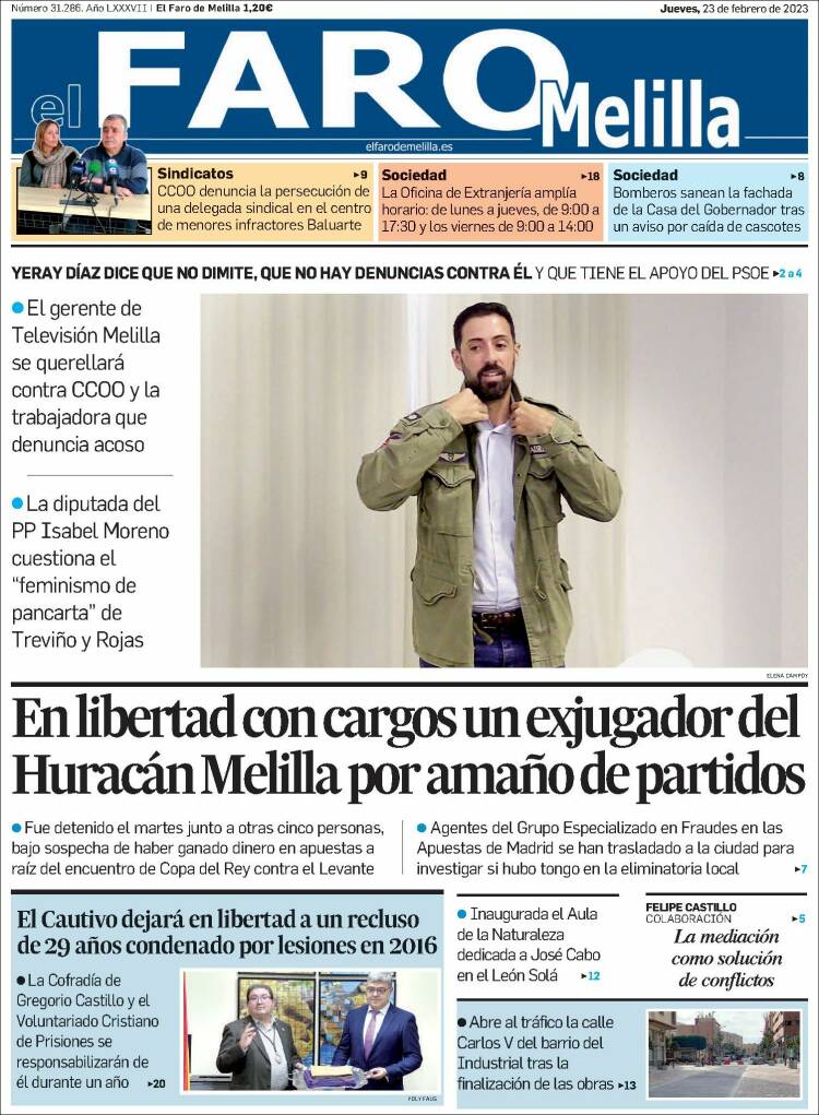 Portada de El Faro de Melilla (Spain)