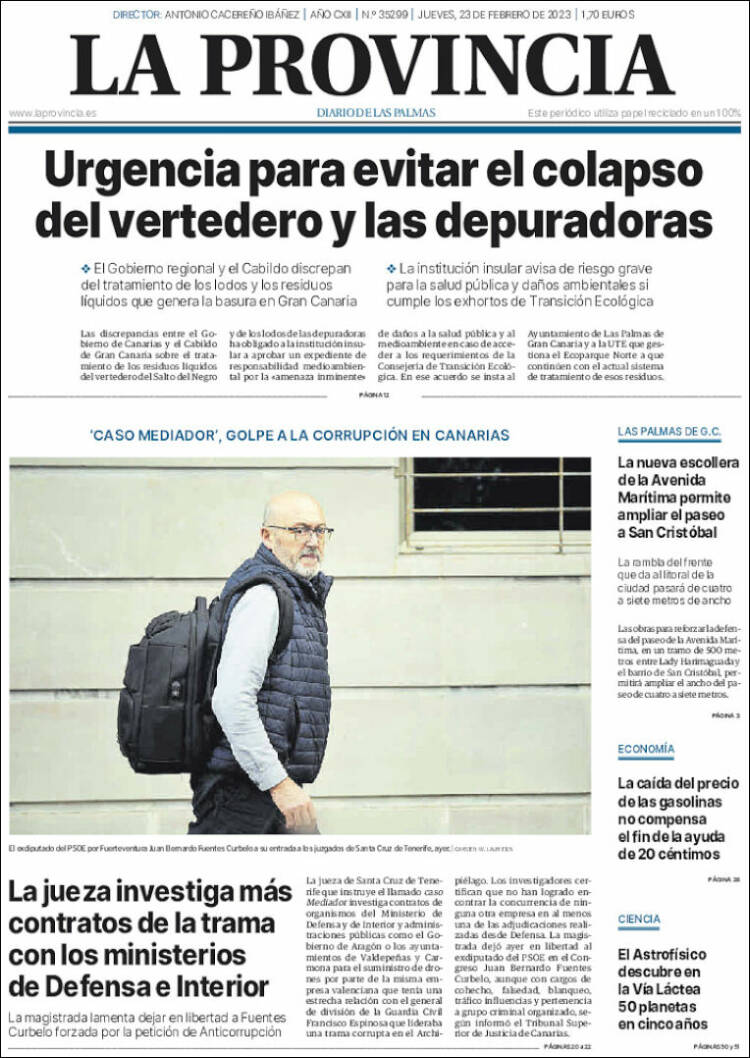 Portada de La Provincia (Spain)