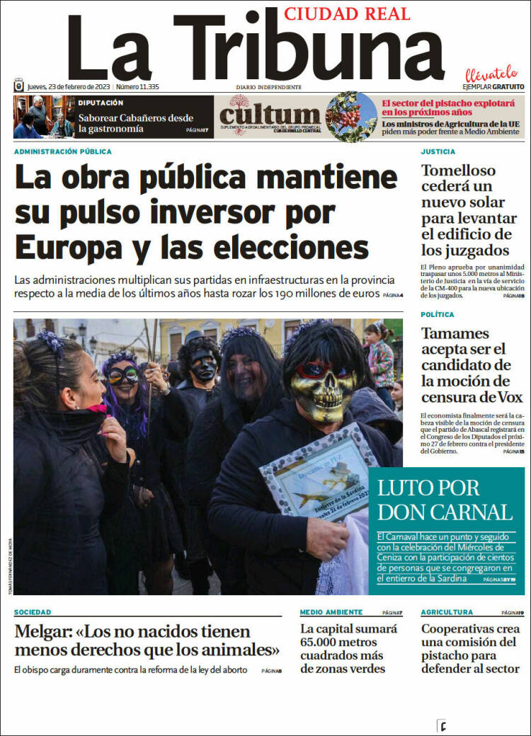 Portada de La Tribuna de Ciudad Real (Spain)