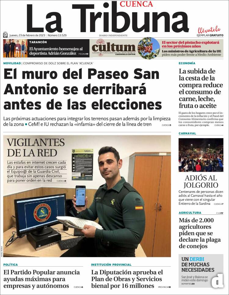 Portada de La Tribuna de Cuenca (Spain)