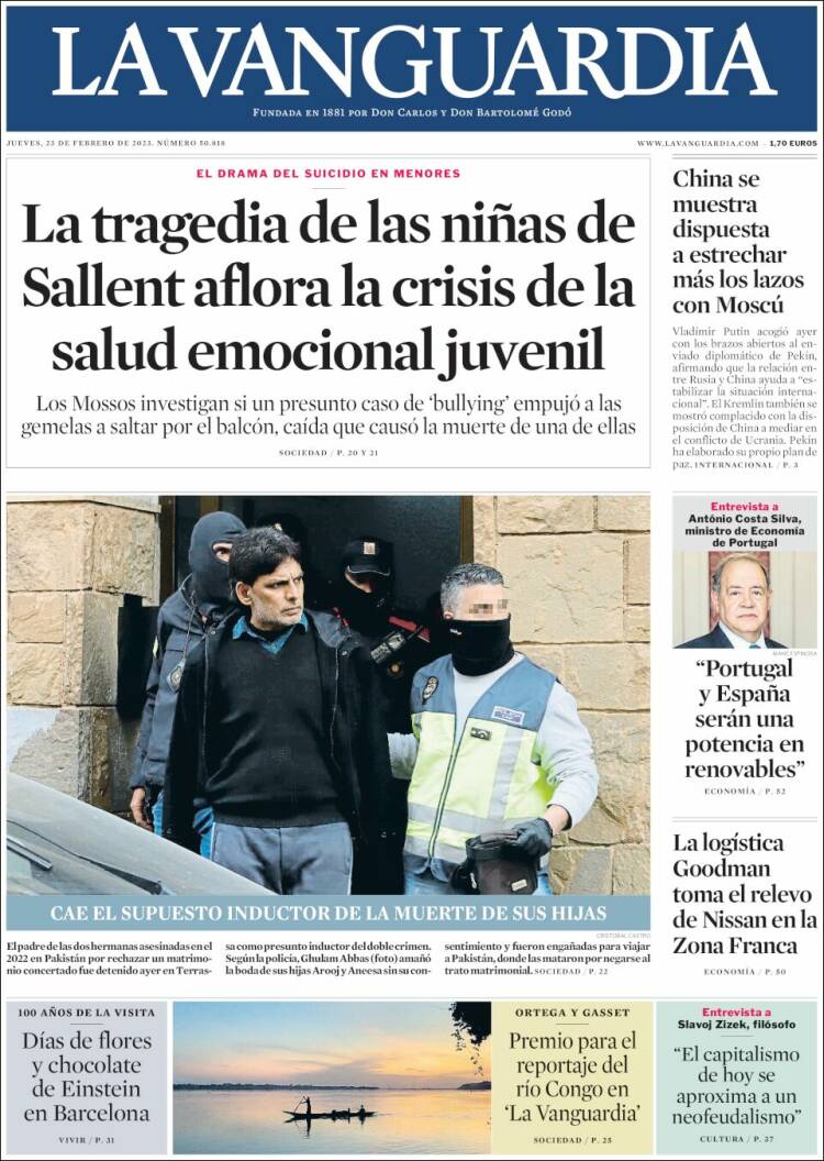 Portada de La Vanguardia (Spain)