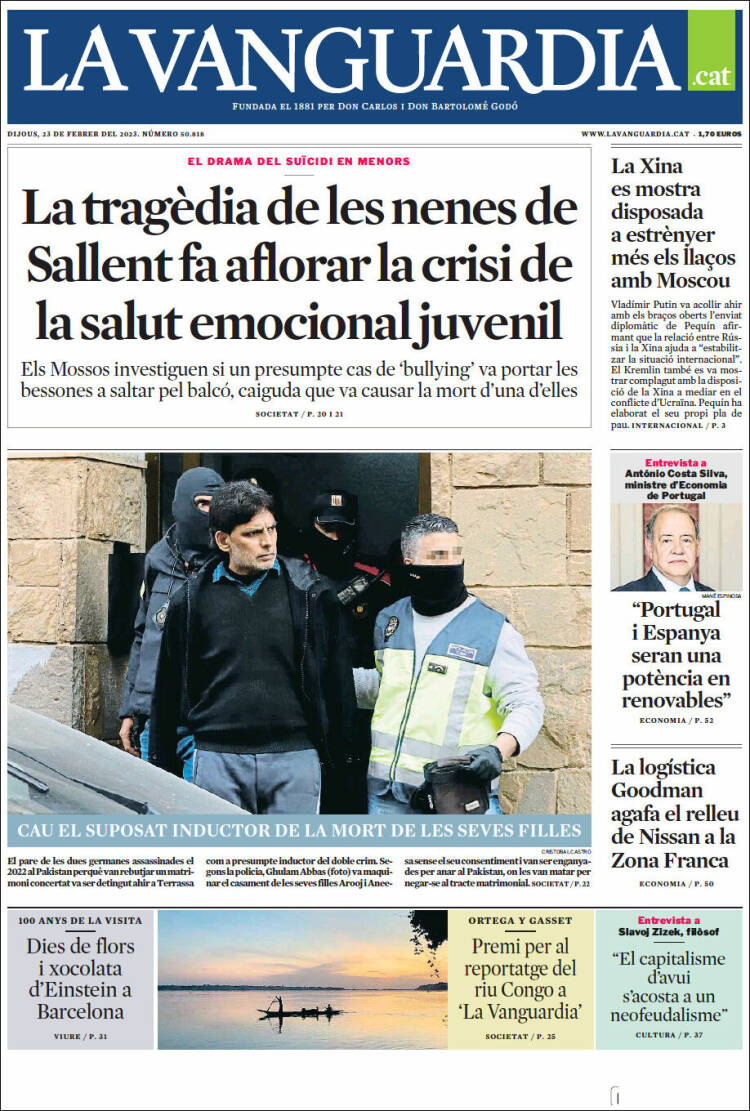 Portada de La Vanguardia (Spain)