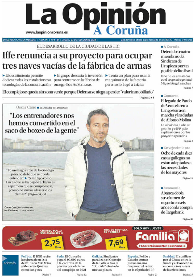 Portada de La Opinión de A Coruña (Spain)