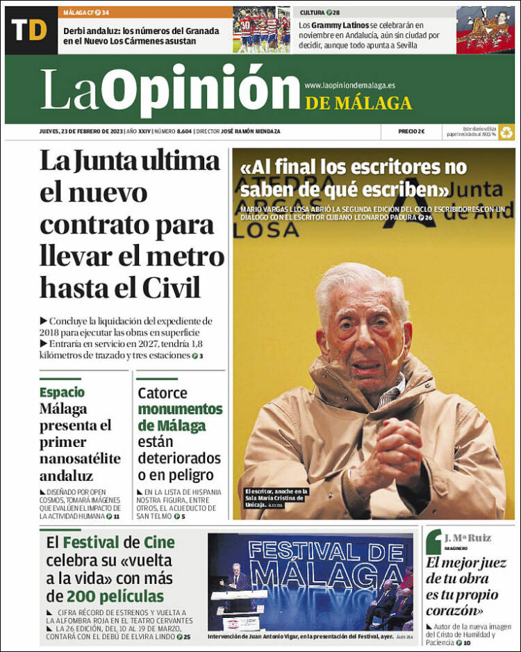 Portada de La Opinión de Málaga (Spain)