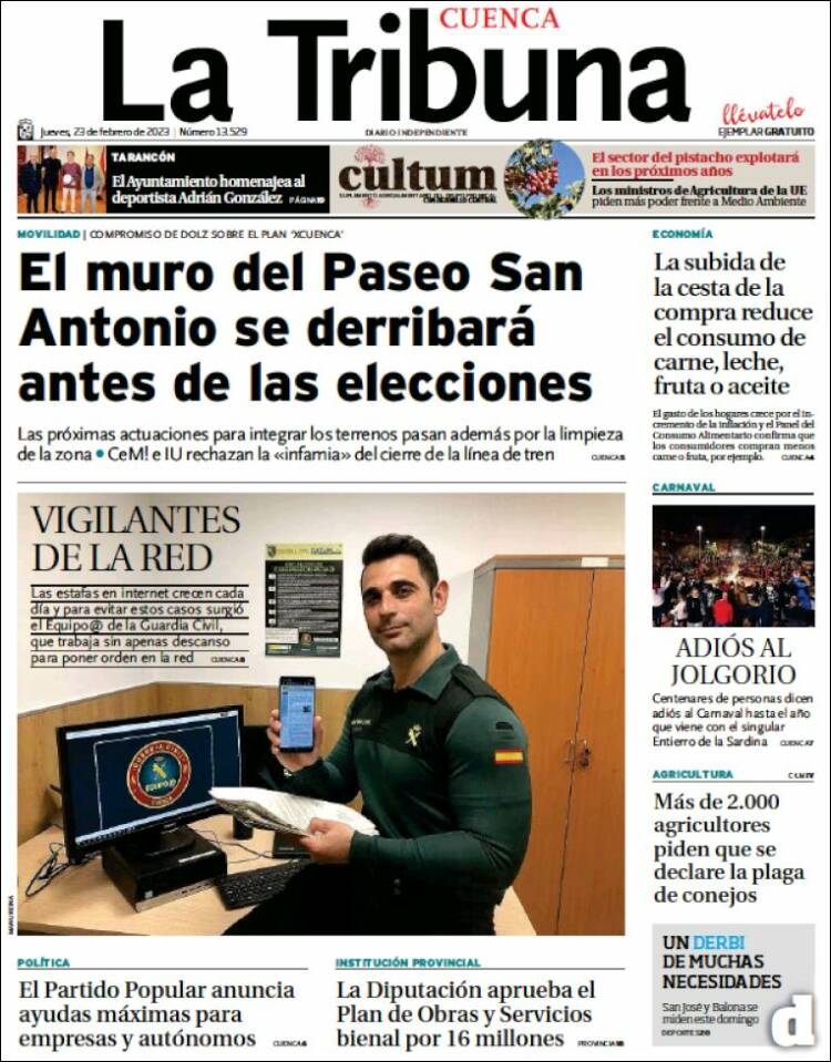 Portada de La Tribuna de Cuenca (Spain)