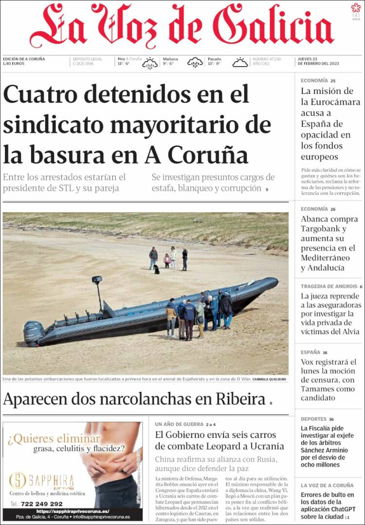 Portada de La Voz de Galicia (Spain)