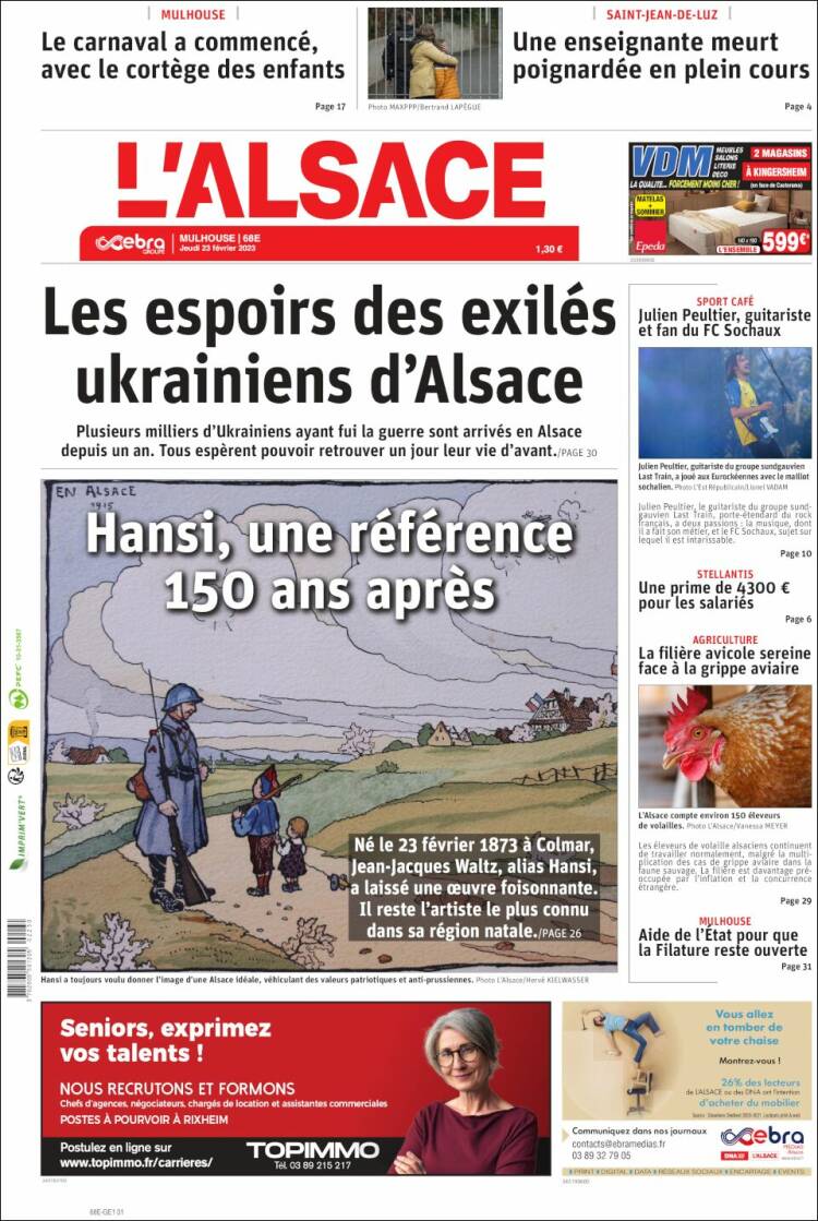 Portada de Journal L'Alsace (France)