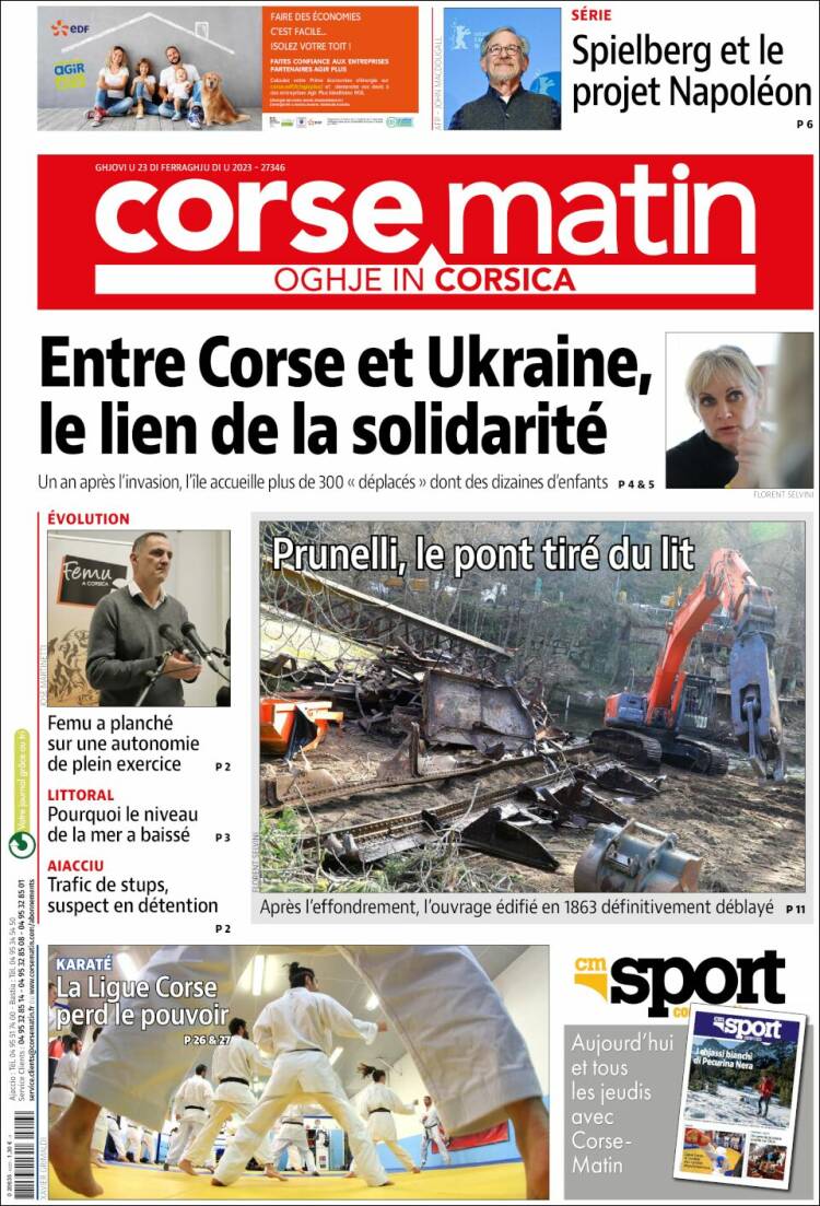 Portada de Corse-Matin (France)