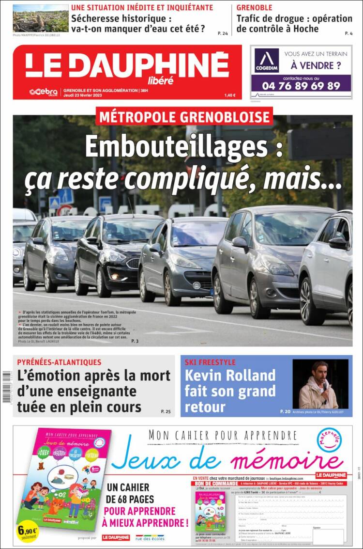 Portada de Le Dauphiné Libéré (France)