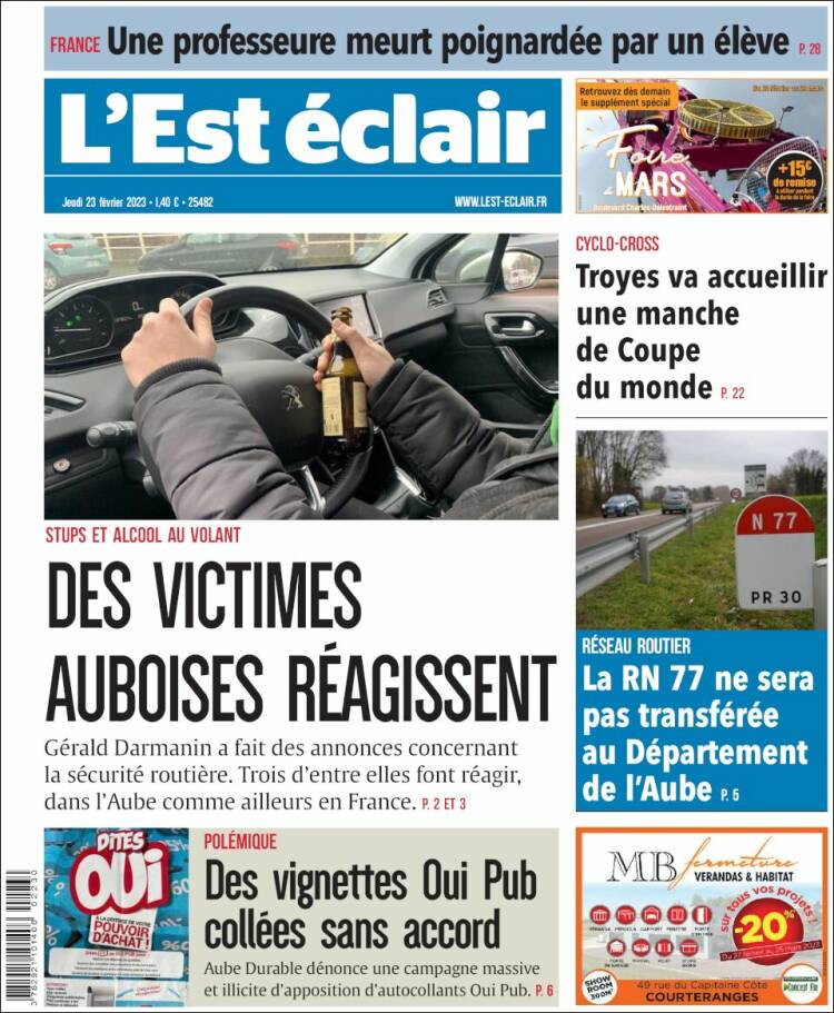 Portada de L'Est Eclair (France)