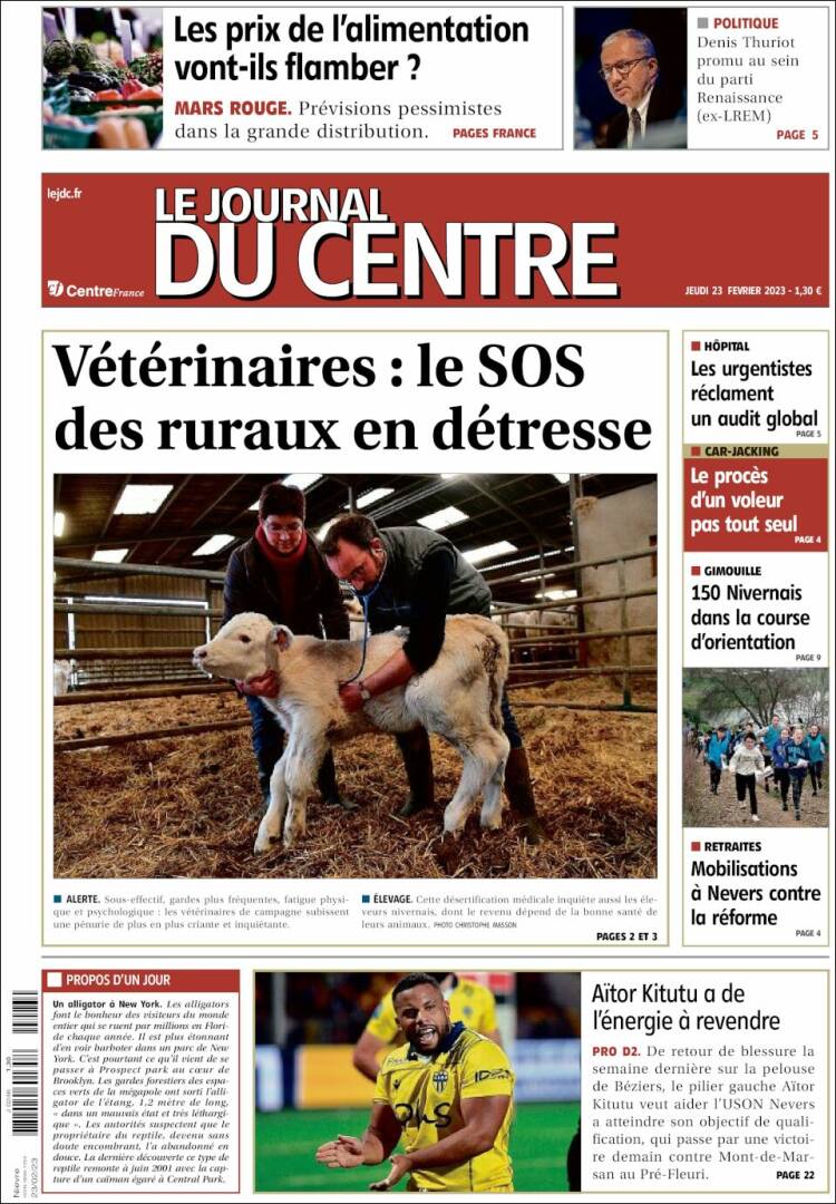 Portada de Le Journal du Centre (France)