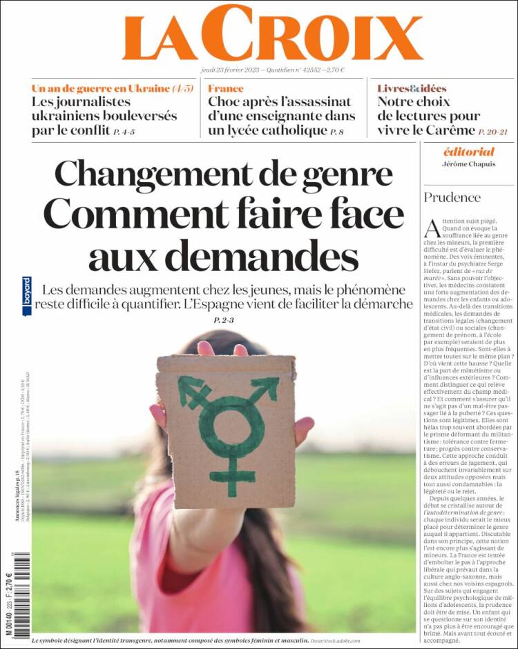 Portada de La Croix (France)