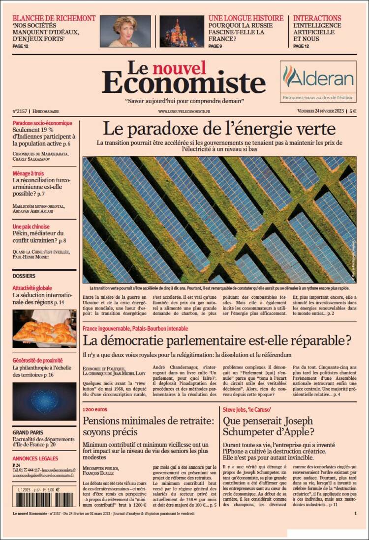 Portada de Le nouvel Economiste (France)