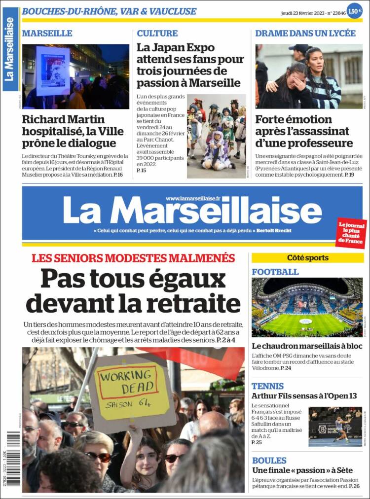 Portada de La Marseillaise (France)