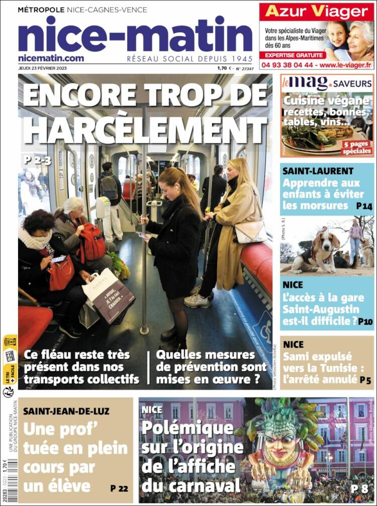 Portada de Nice-Matin (France)