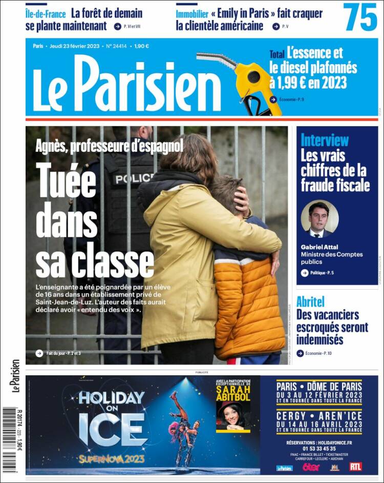 Portada de Le Parisien (France)