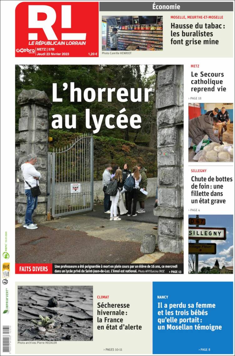 Portada de Le Republicain Lorrain (France)