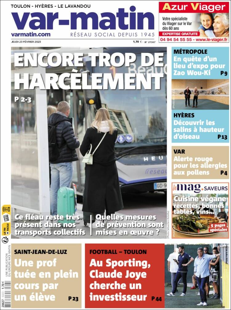 Portada de Var-Matin (France)