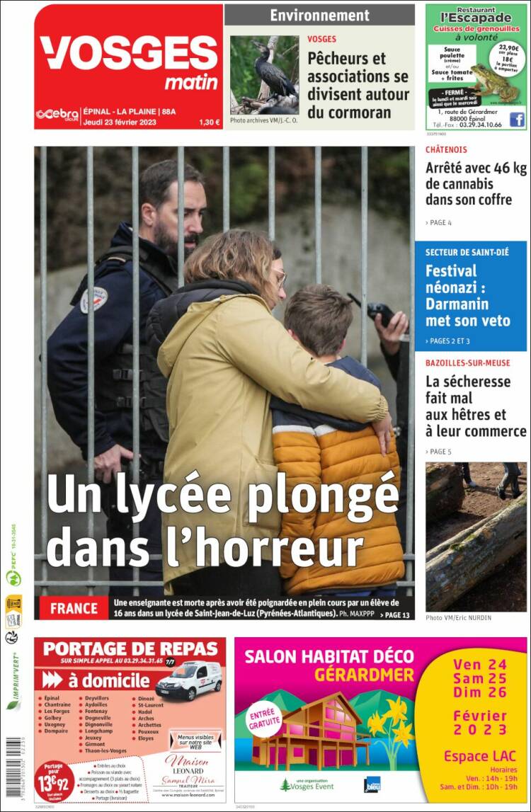 Portada de Vosges Matin (France)