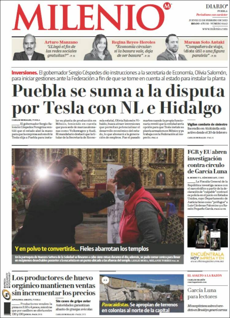 Portada de Milenio de Puebla (Mexique)