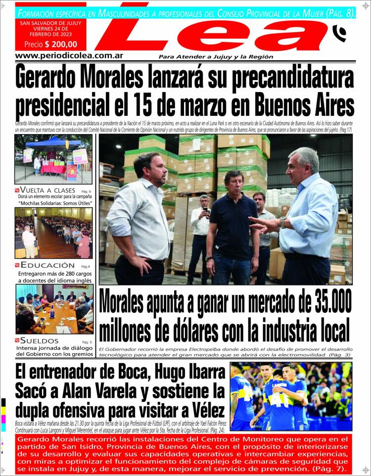 Portada de Periódico Lea (Argentina)