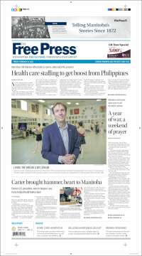 Portada de Winnipeg Free Press (Canada)