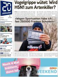 Portada de 20Minuten - Zürich (Suiza)