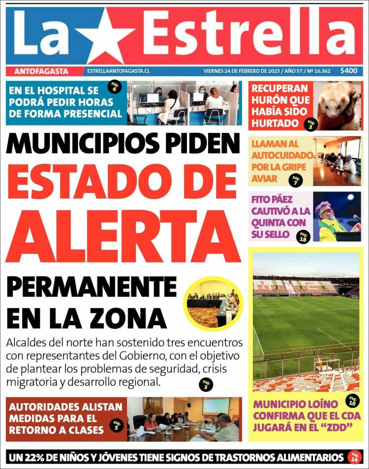 Portada de La Estrella del Norte (Chile)