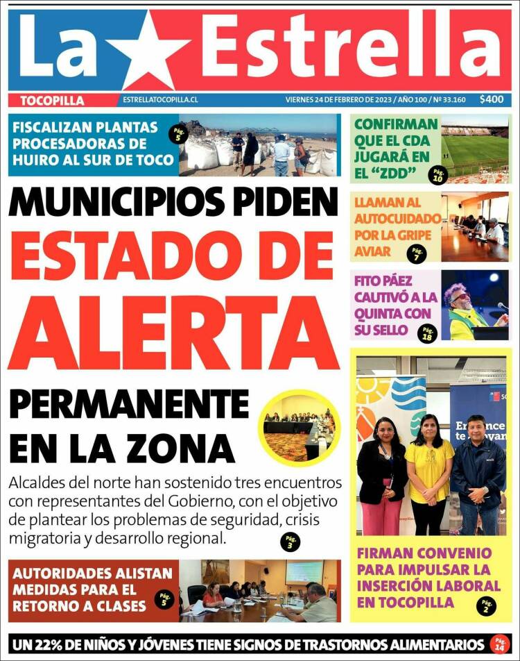 Portada de La Estrella de Tocopilla (Chile)