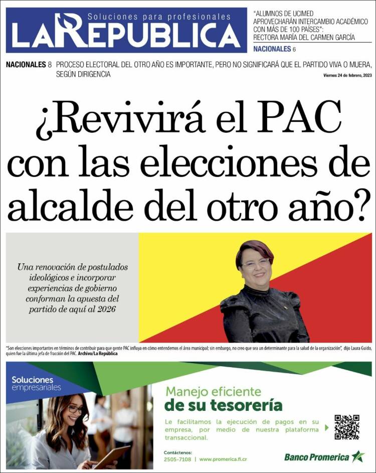 Portada de La República (Costa Rica)