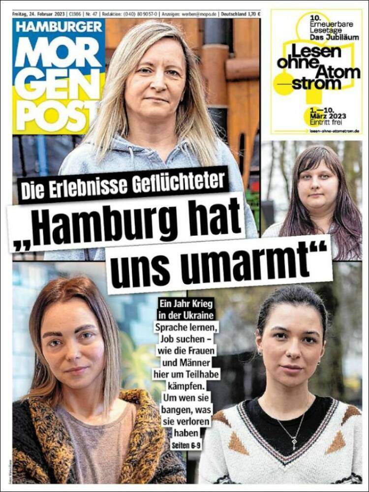 Portada de Hamburger Morgenpost  (Alemania)