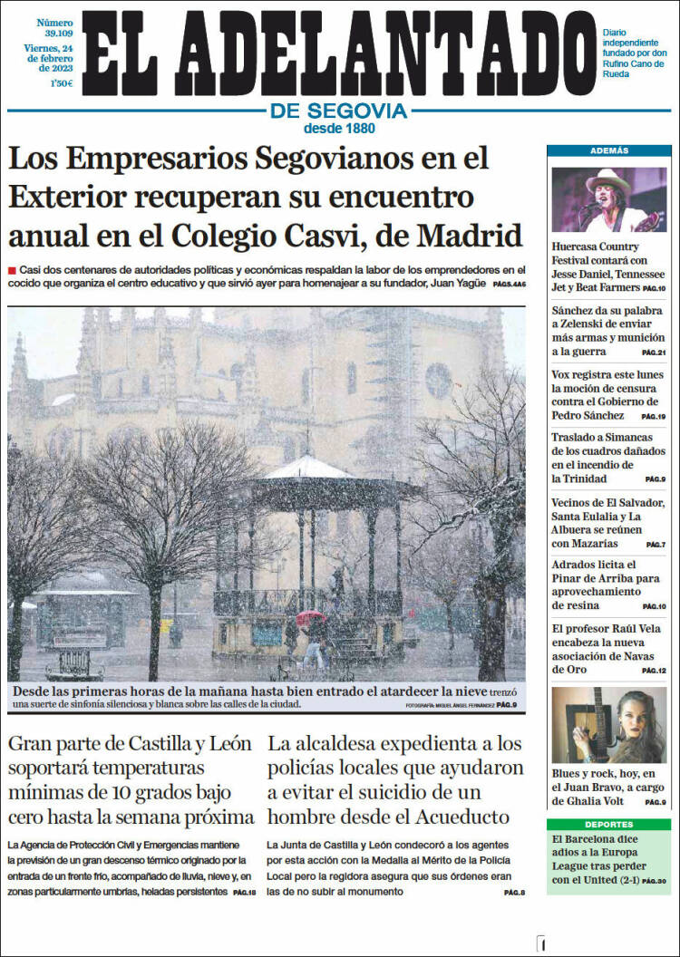 Portada de El Adelantado de Segovia (Spain)