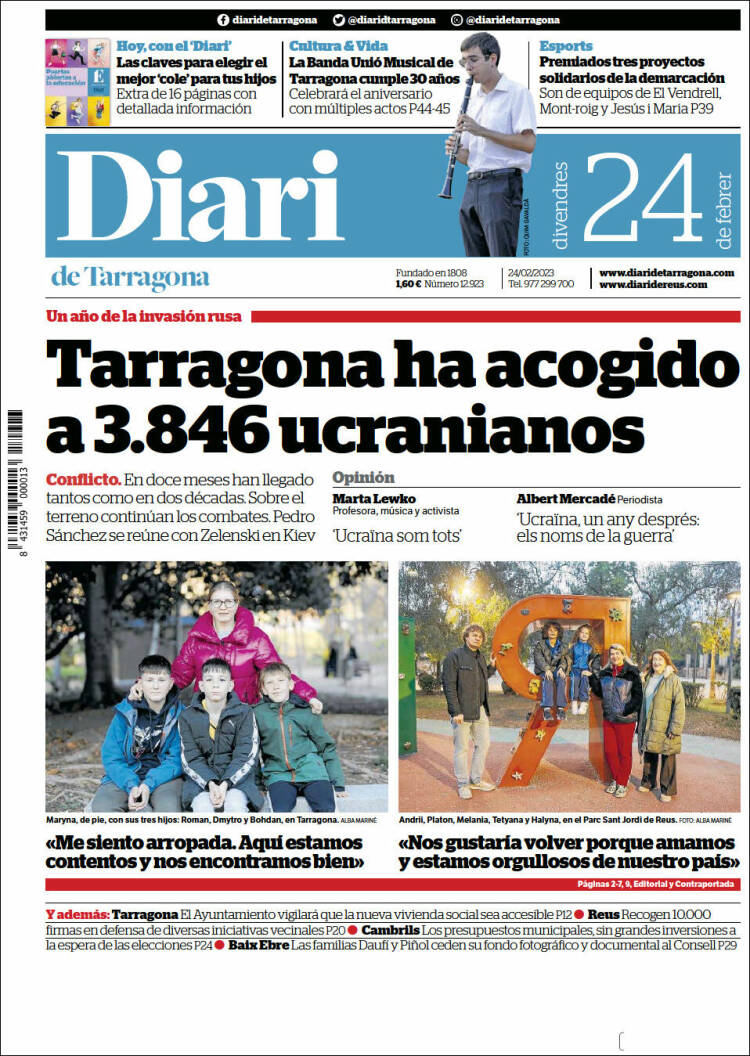 Portada de Diari de Tarragona (Spain)