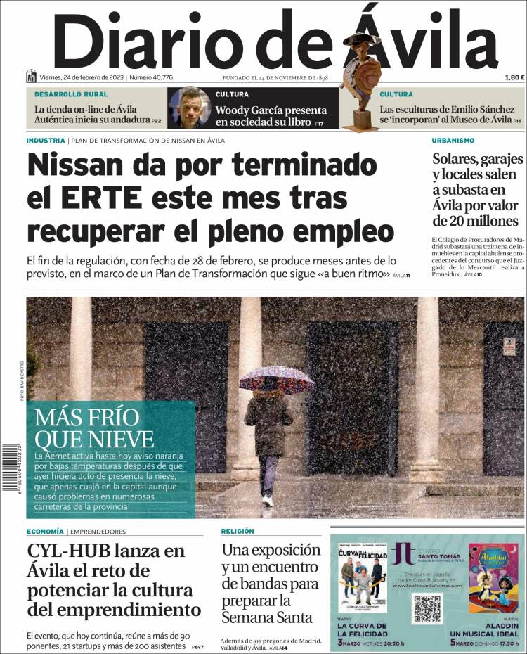 Portada de Diario de Ávila (Spain)