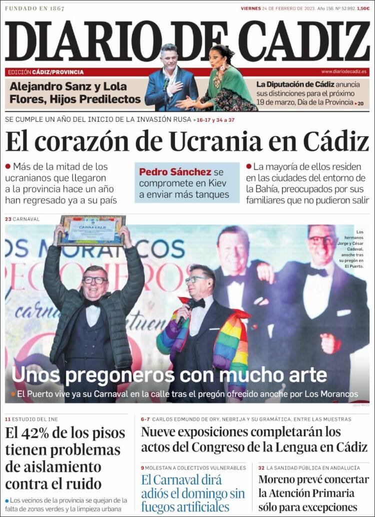 Portada de Diario de Cádiz (Spain)