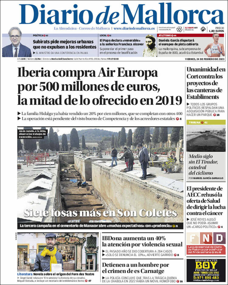 Portada de Diario de Mallorca (Spain)